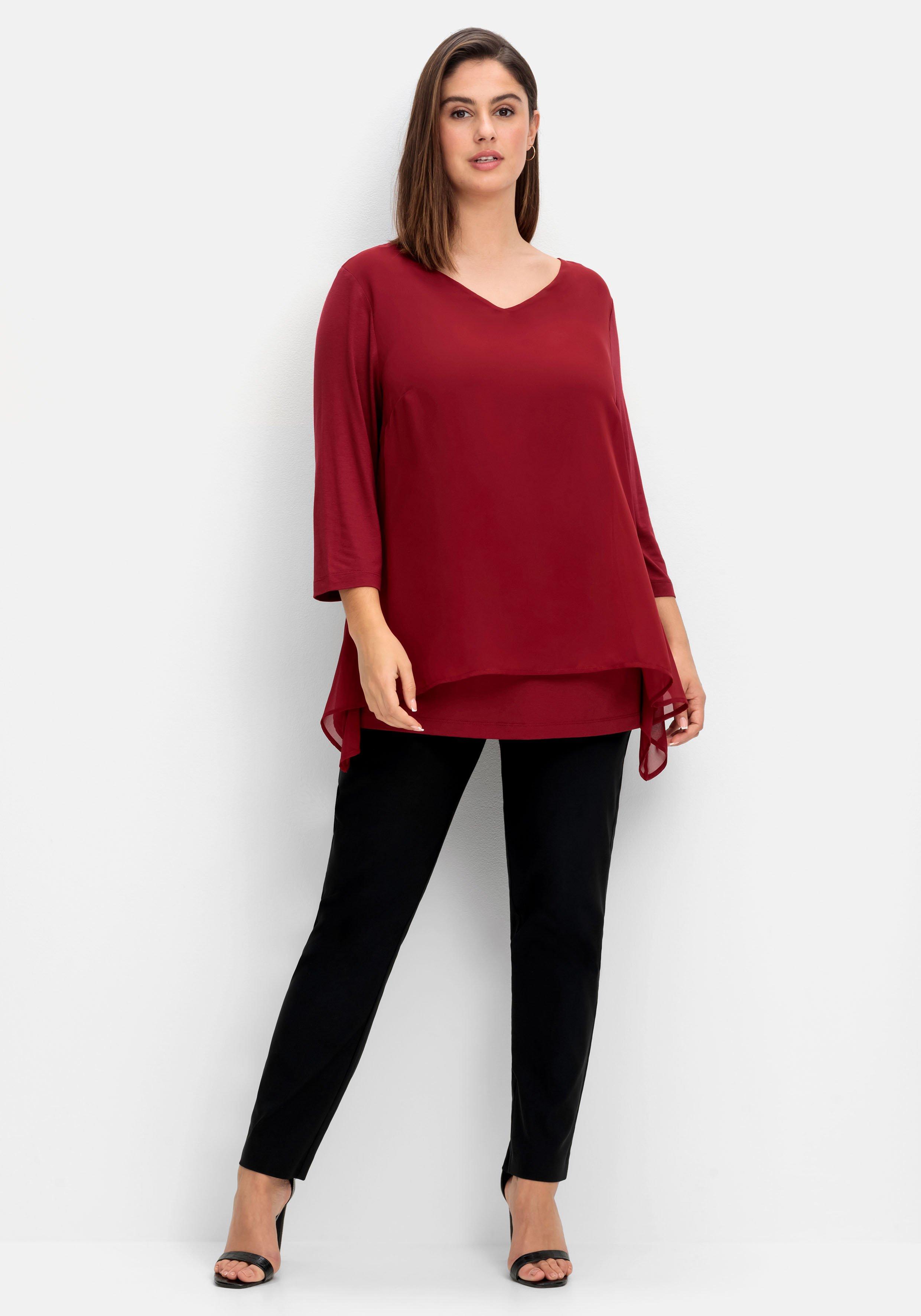 Blusenshirt mit Chiffon, doppellagig
