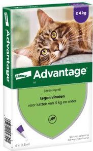 Advantage - Nr. 80 - Vlooienmiddel - 4 pipetten - Kat