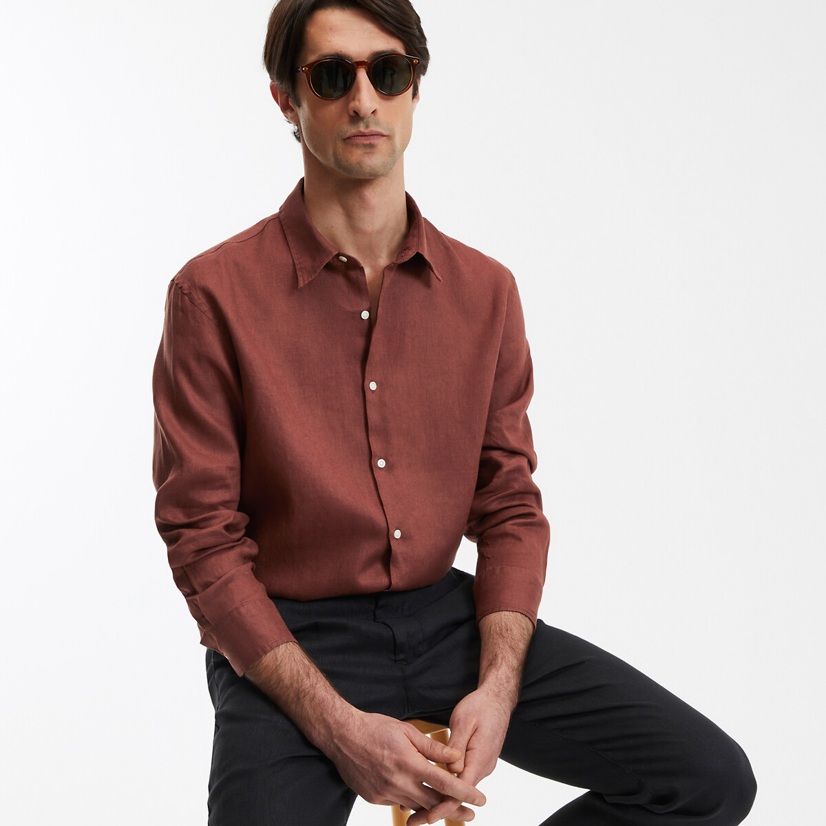 COLEÇÕES LA REDOUTE<br>Camisa reta de linho, Signature, CARL