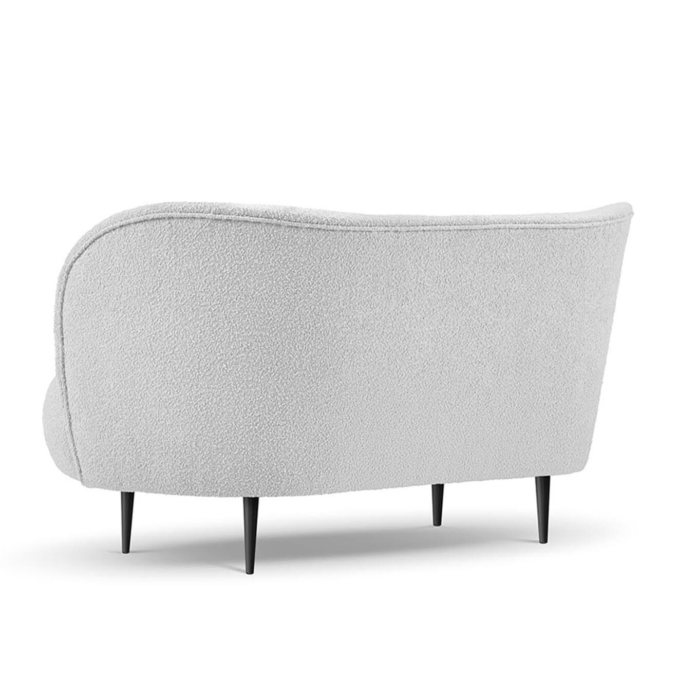 Mazzini Sofas Canapé Clove 2 places Velours bouclé gris clair - 130x77x80 cm