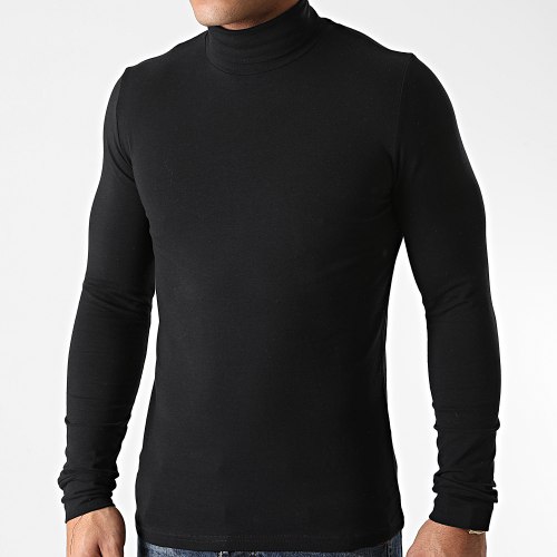 Lot De 3 Tee Shirt Col Roulé Manches Longues Uni 1340 Noir Gris Anthracite Blanc