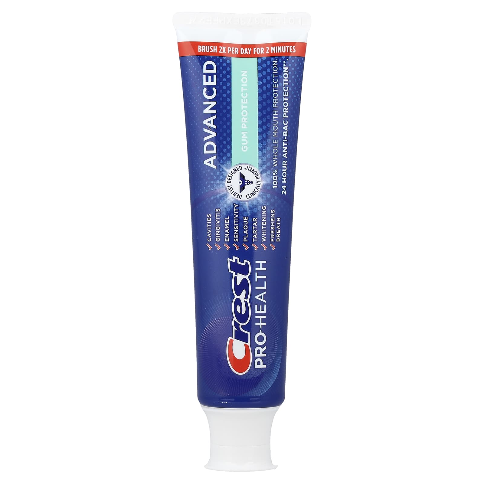 Crest, Pro Health Advanced, fluoride tandpasta, tandvleesbescherming, 2-pack, 144 g per stuk