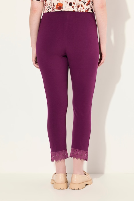 7/8-Leggings, Saumspitze, Biobaumwolle