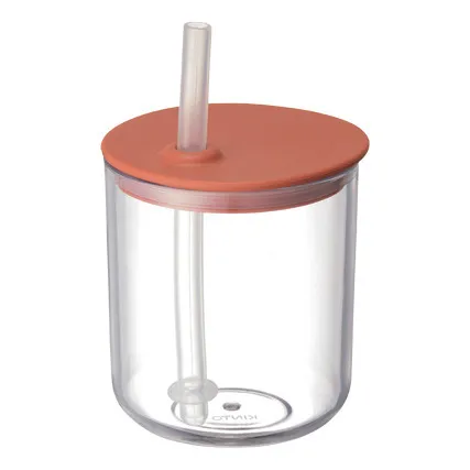 Kinto Tasse avec paille Bonbo | Orange