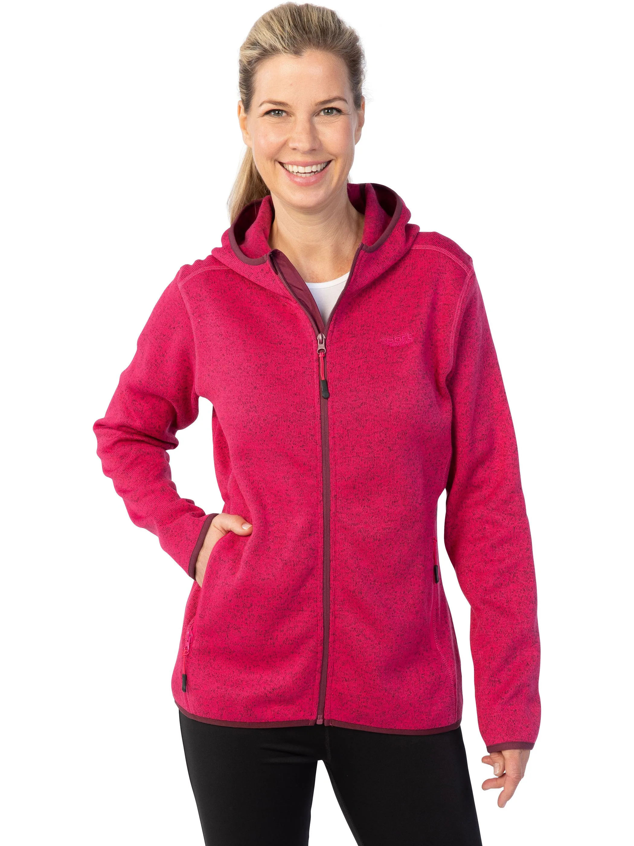 Damen Strickfleecejacke