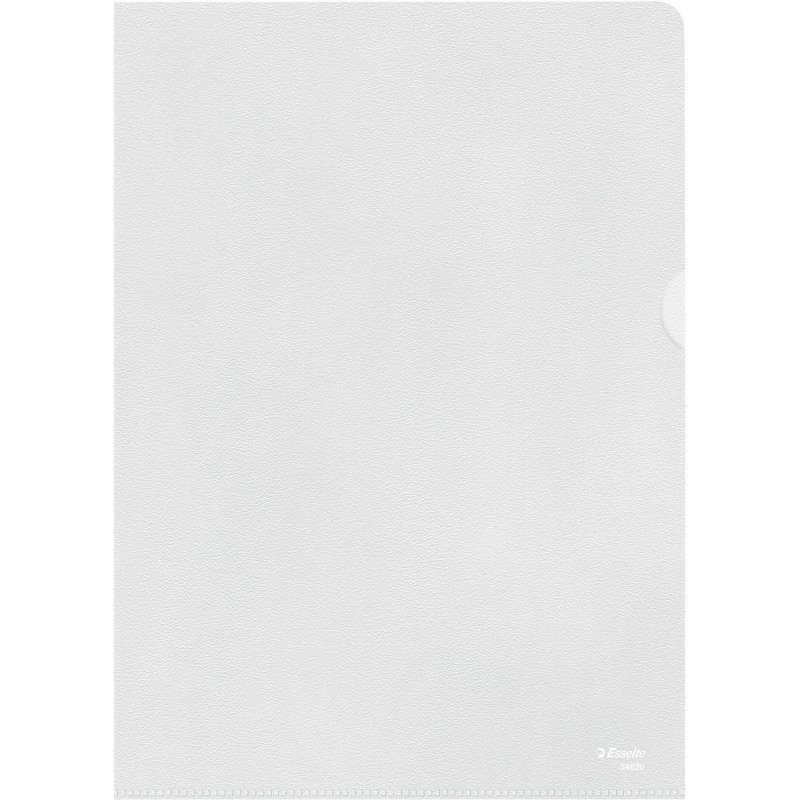 Chemise coin plastique Esselte A4 polypropylène 12/100e incolore - Paquet de 10