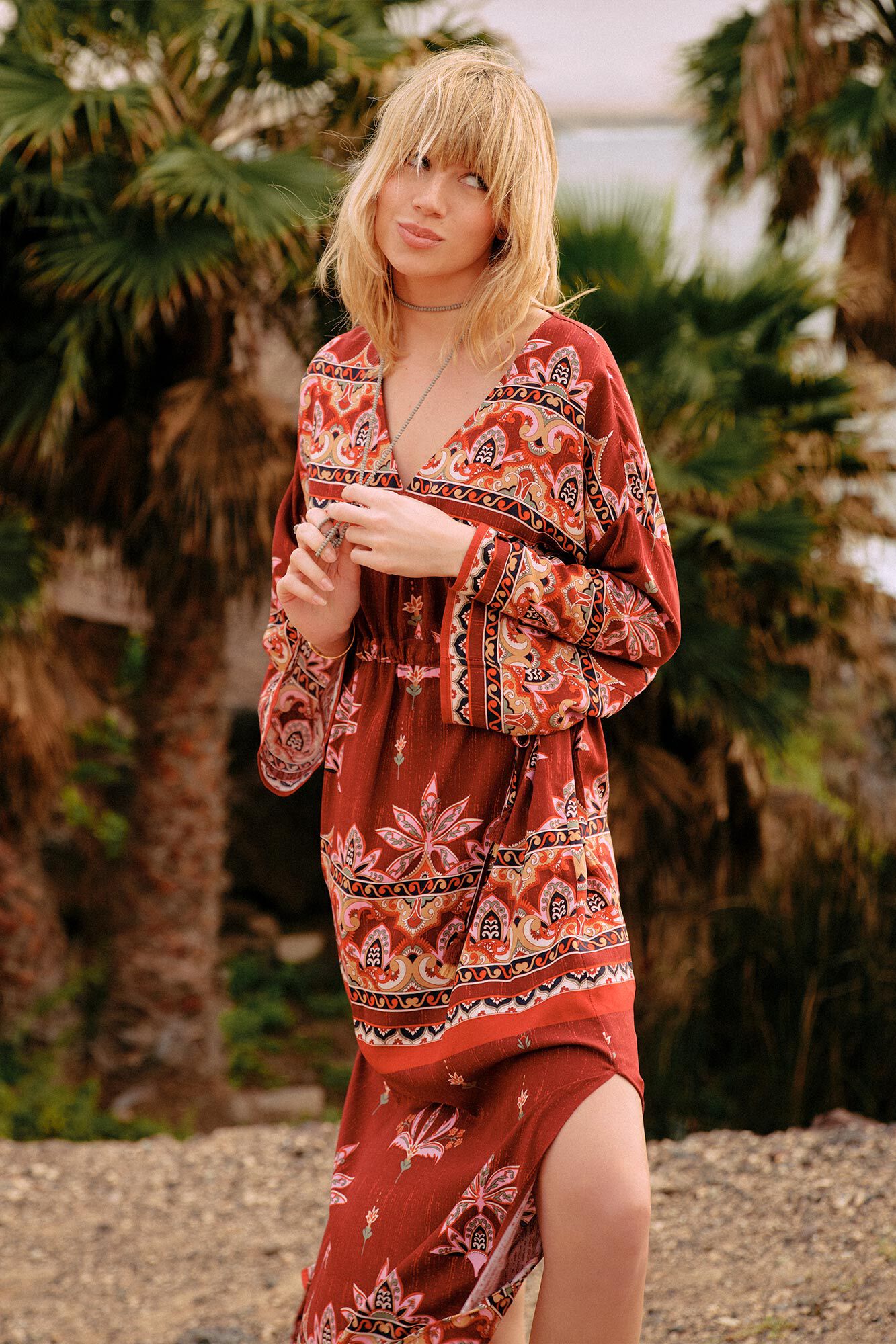 Vestido túnica estampado - Multicolorido