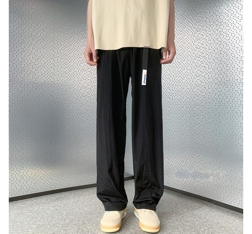 emeisa - Effen trainingsbroek met rechte pijpen en elastische taille