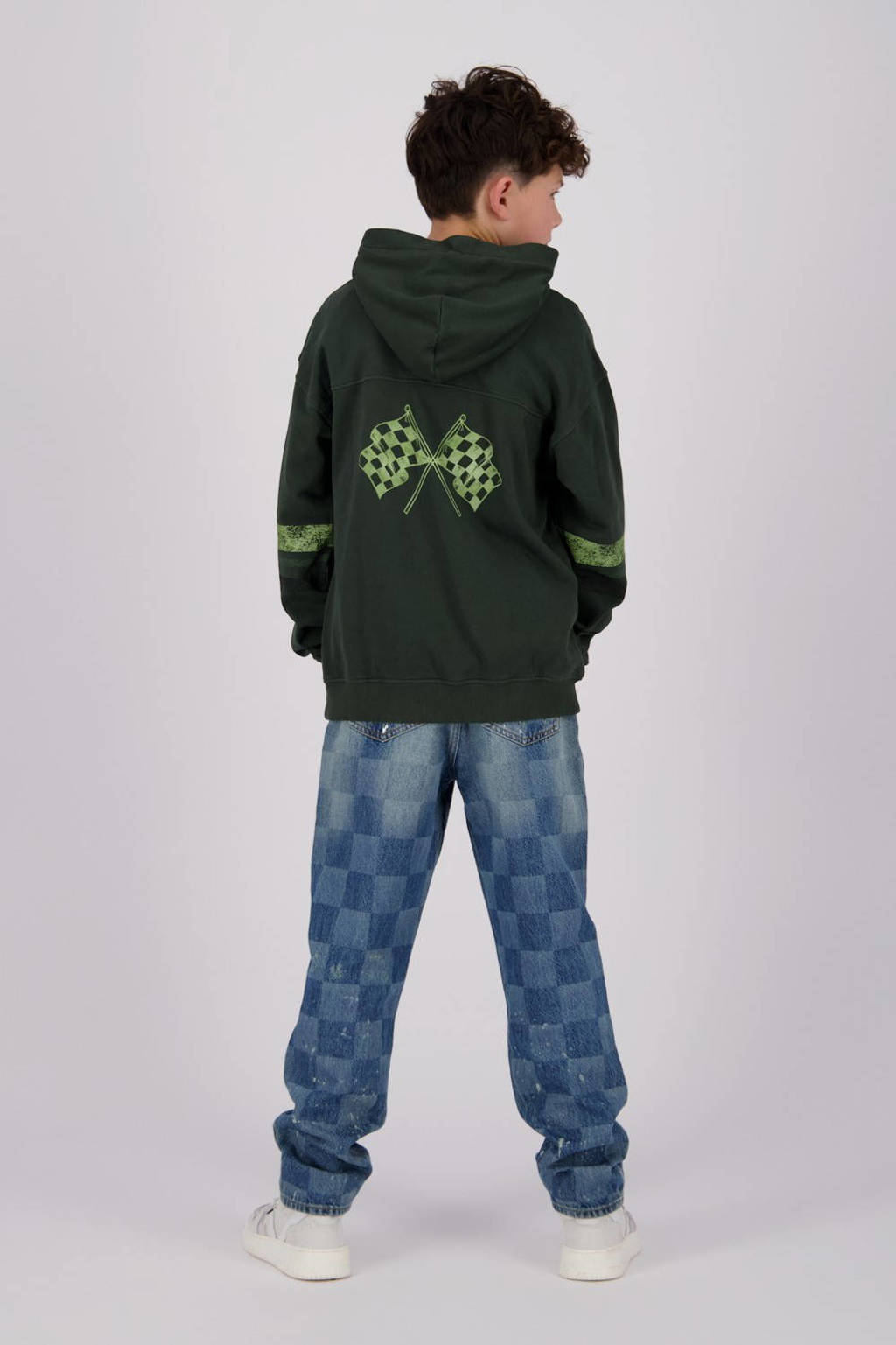 Vingino hoodie Nacido met printopdruk donkergroen