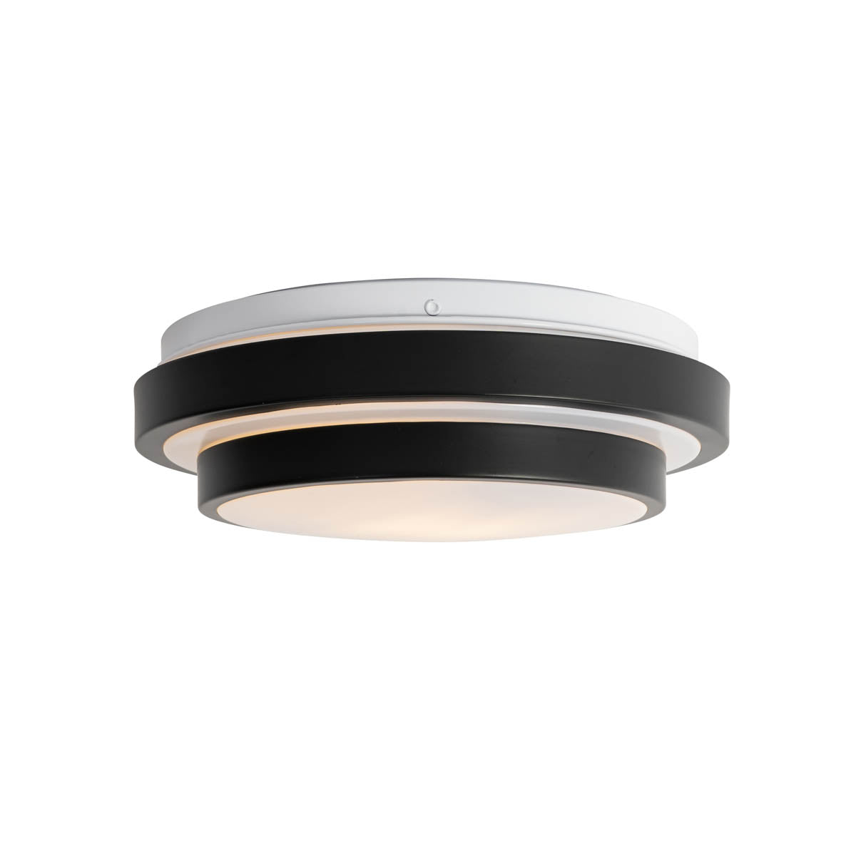 QAZQA Moderne plafondlamp zwart met wit 25 cm IP44 - Walden
