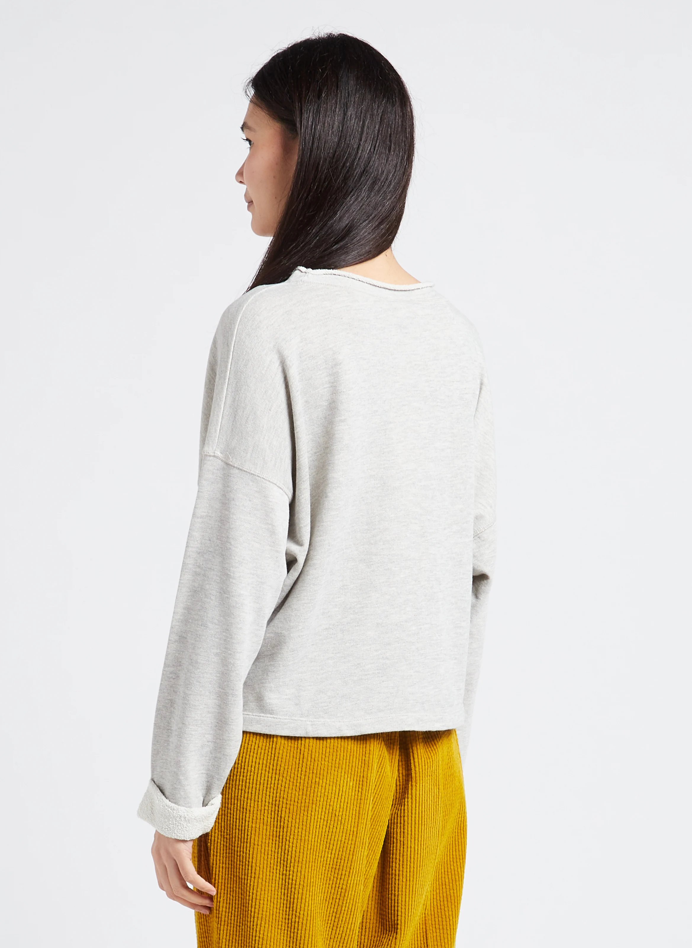ZOFBAY - Sweat col rond en coton mélangé | Gris