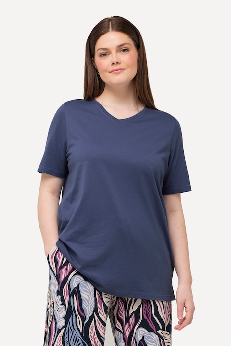 T-Shirt, V-Ausschnitt, Classic, Halbarm, Biobaumwolle