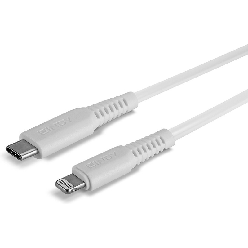 Lindy Câble USB Type C vers Lightning, Blanc, 3m