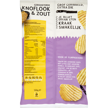 Jumbo Chips Knoflook & Zout Ribbel 150 g
