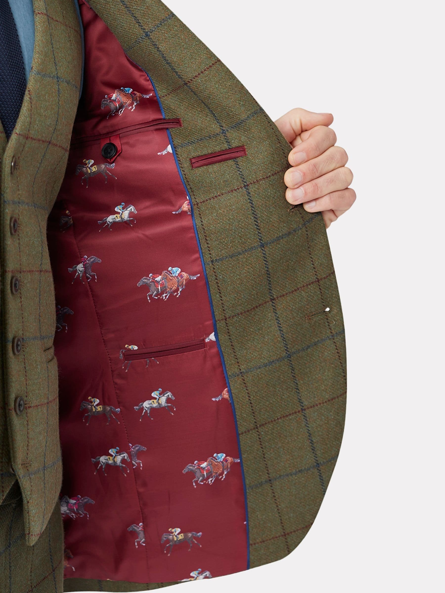 Groen - Brook Taverner Check Wool Suit Jacket