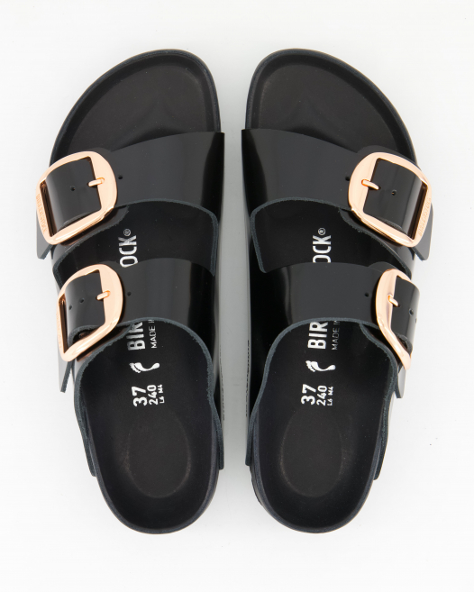 Birkenstock Arizona Big Buckle Pantoletten in Schwarz