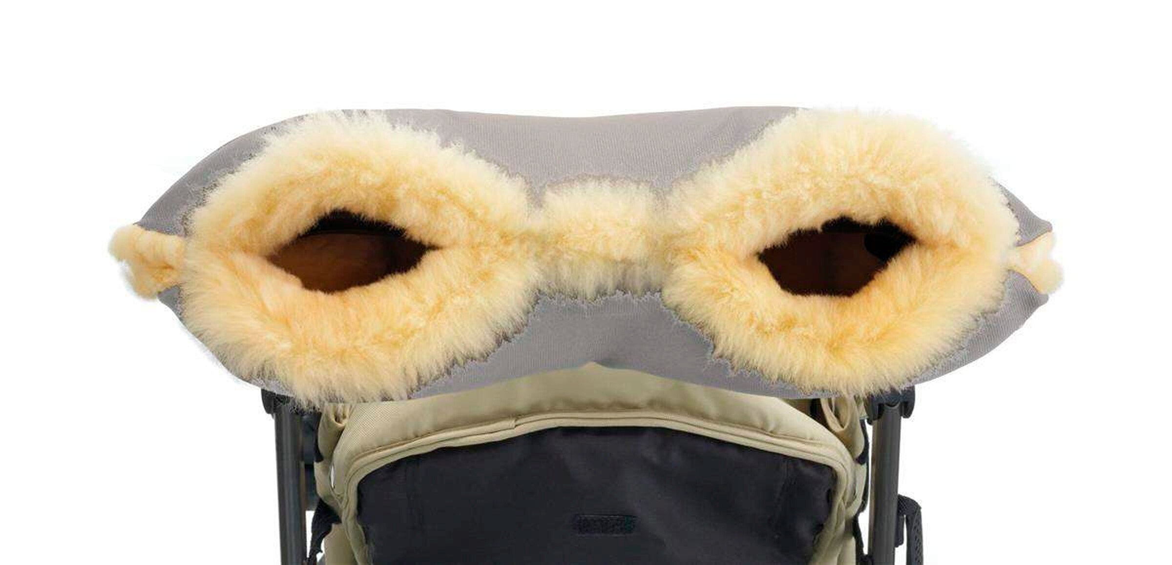 Hofbrucker Lammfell-Handwärmer für Kinderwagen Lammfell Handmuff Silbergrau
