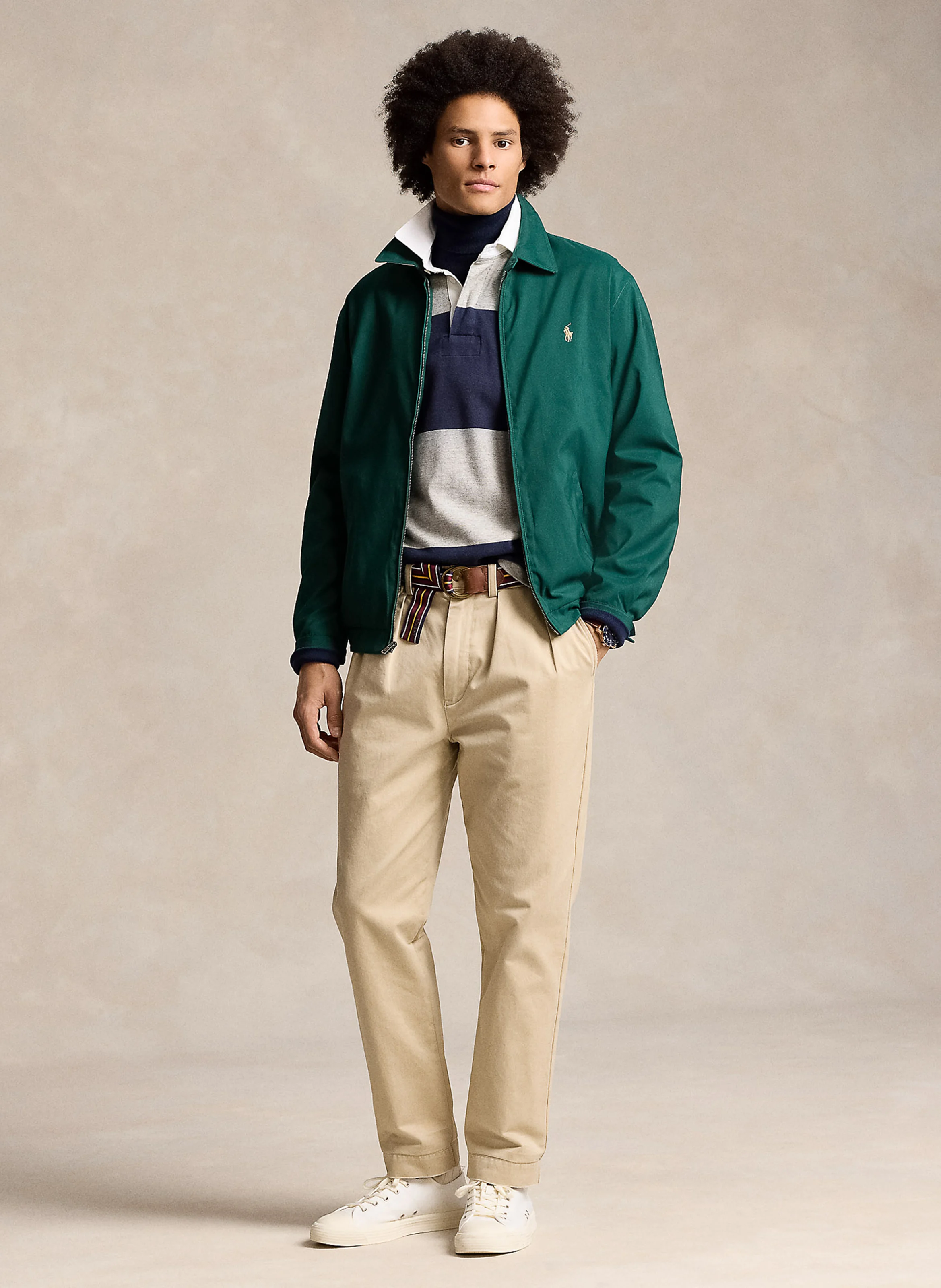 Blouson col classique| Vert