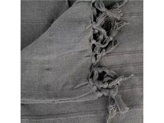 Jeté de lit en Coton Gris foncé 160 x 220 cm