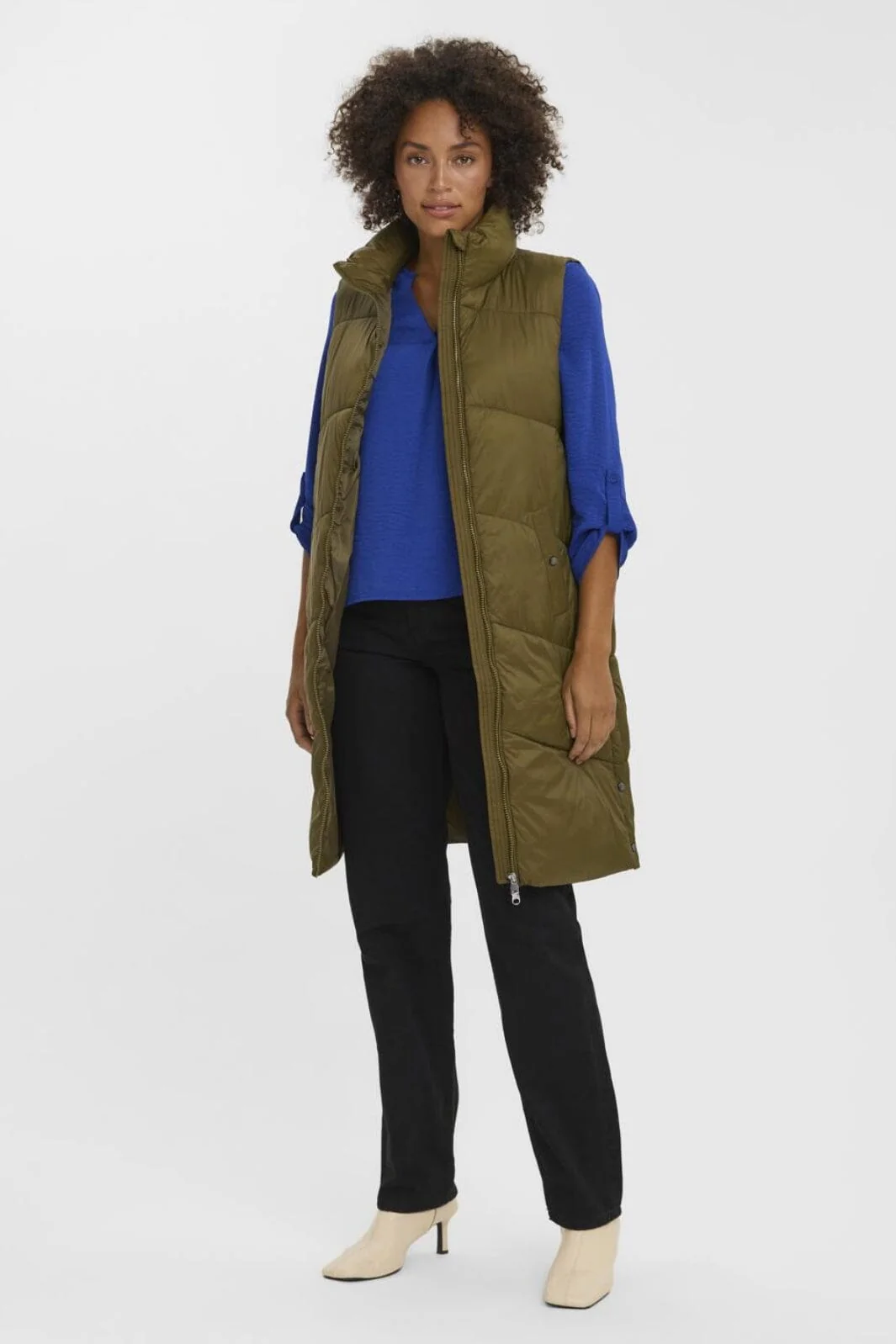 Vero Moda Vmuppsala 3-4 Waistcoat 4016360 dark olive