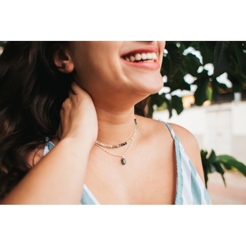Collier Verdes Pierres Naturelles Argent 925