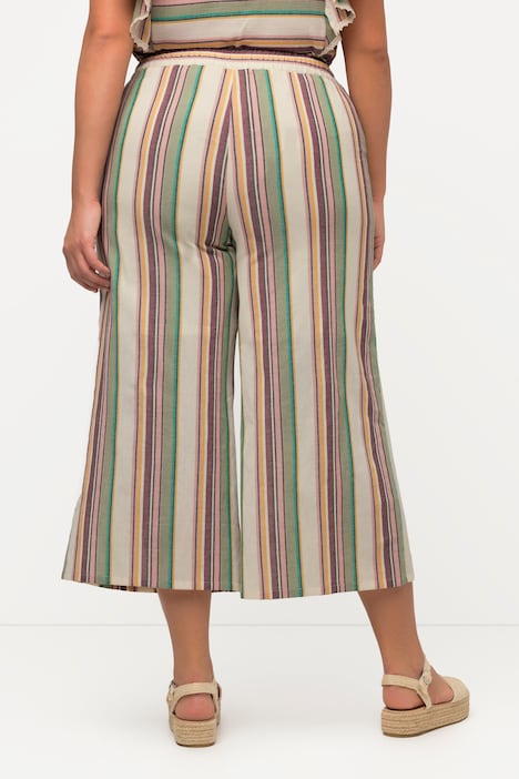 Culotte, Streifen, weites Bein, Biobaumwolle