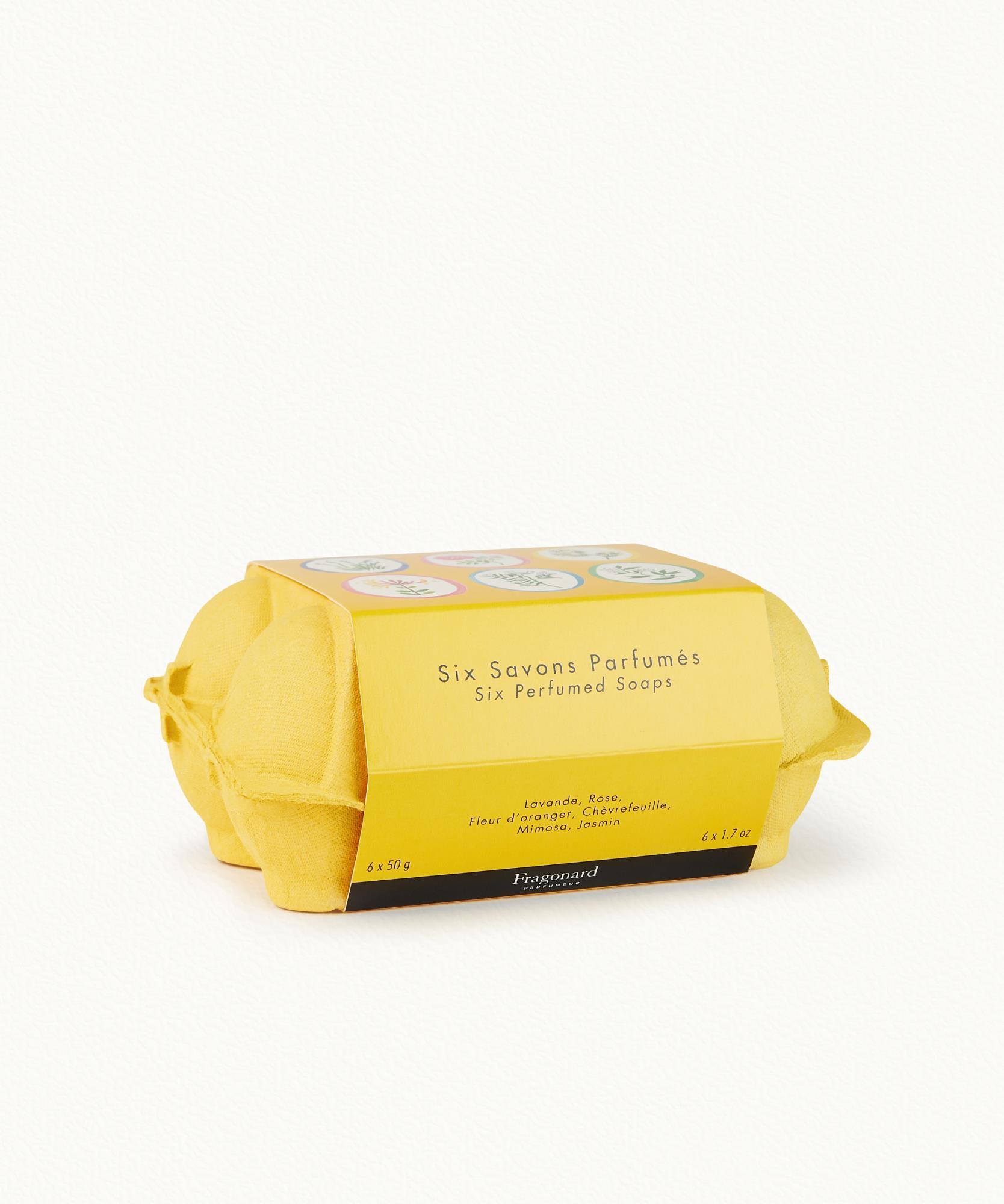 Savons en forme d'oeuf  Boite de 6 x 50 g - Jaune