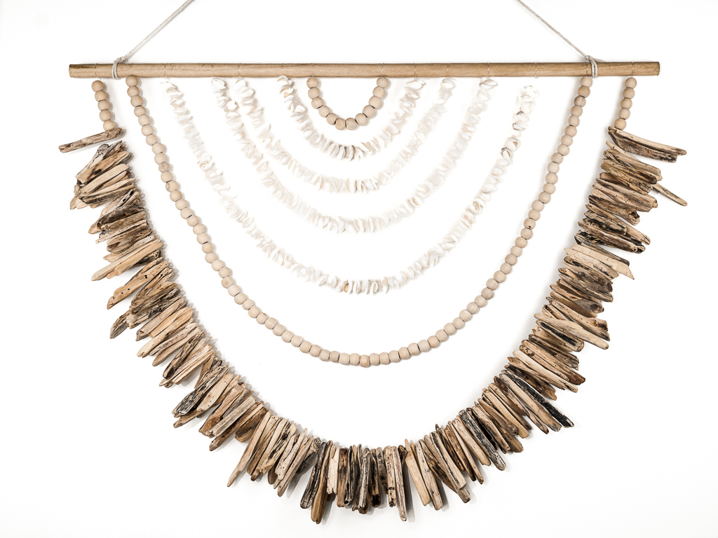 XL driftwood met schelpen hanger Busur 80x90cm #1