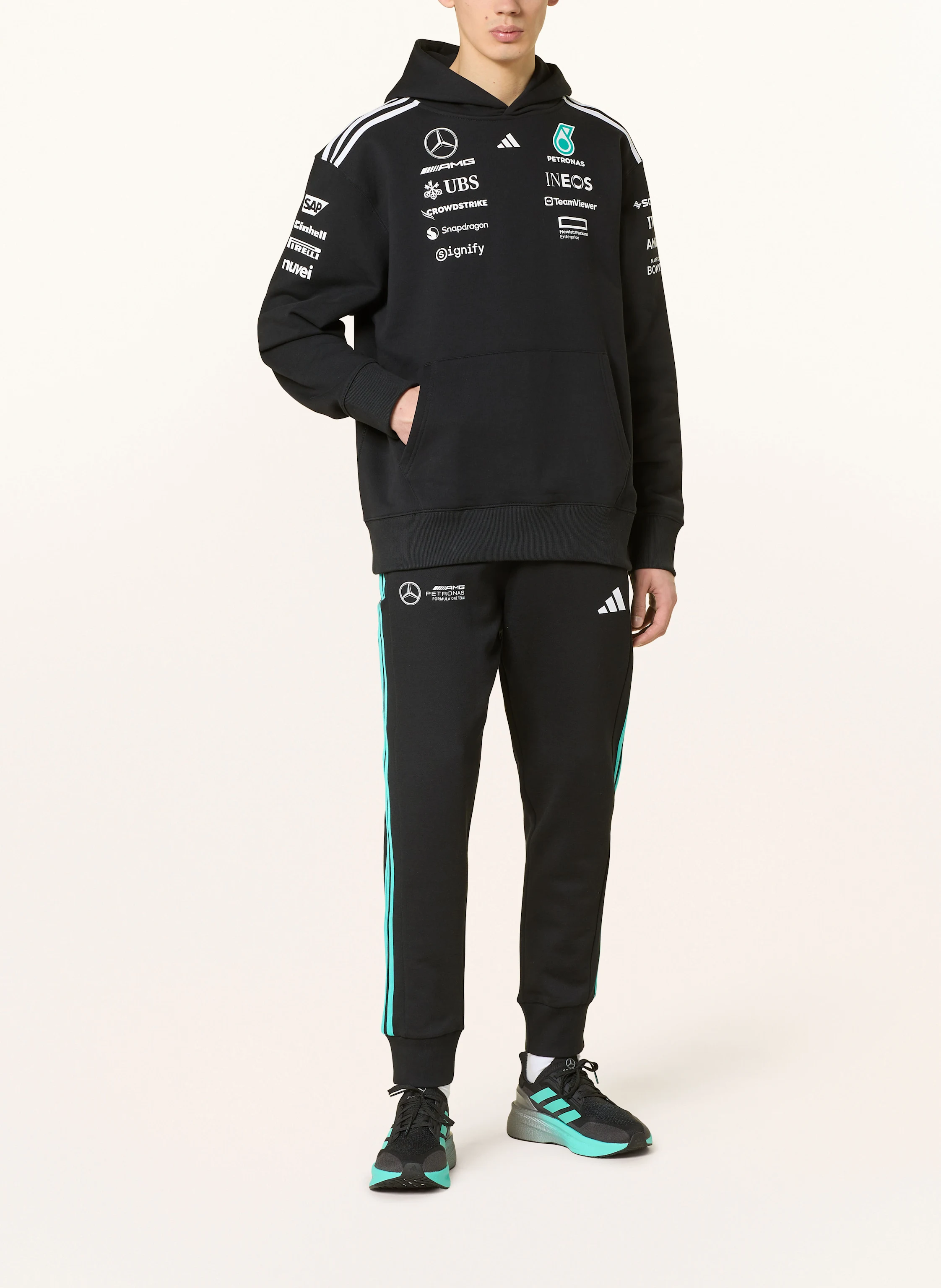 adidas Hoodie MERCEDES - AMG PETRONAS FORMULA ONE TEAM TEAM HOOD MEN