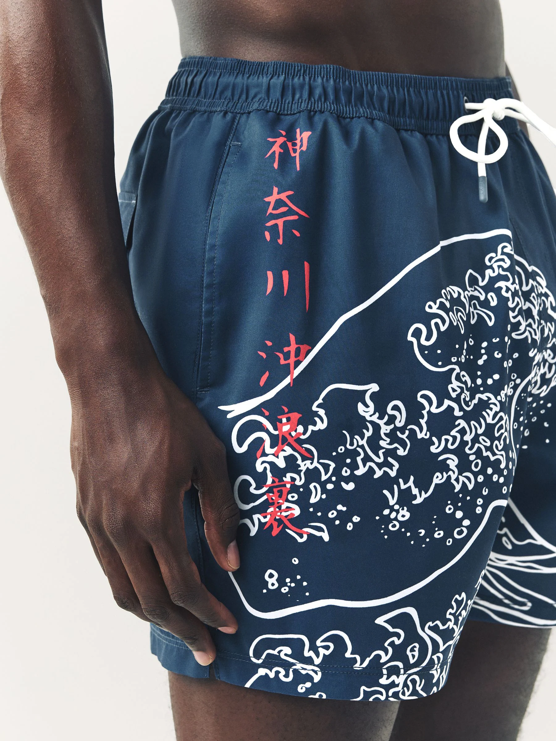 Blauwe Hokusai - Gelicenseerde zwembroek met print