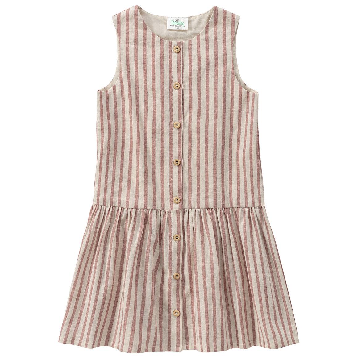 Topolino Pure Collection Mädchen Kleid aus Leinen-Mix beige / rosa