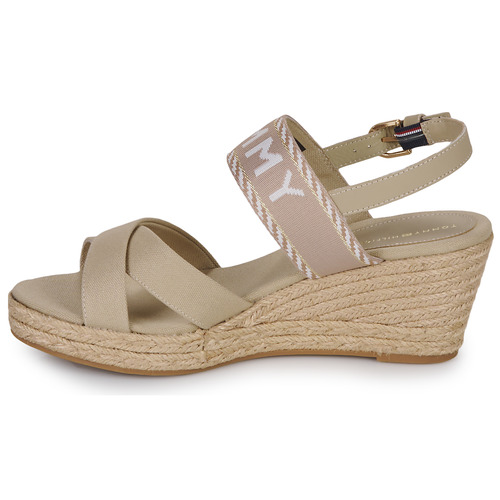 Tommy Hilfiger - SEASONAL WEBBING MID WEDGE - Beige