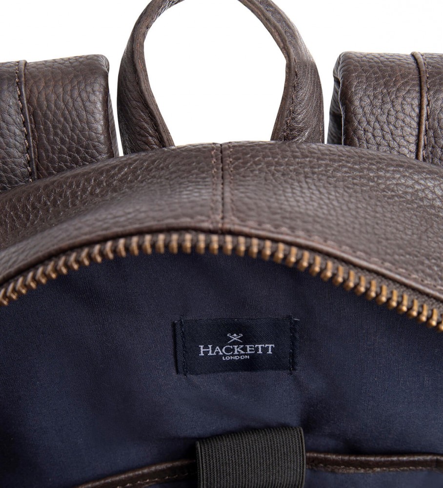 Mochila Hackett Ludgate em couro marrom