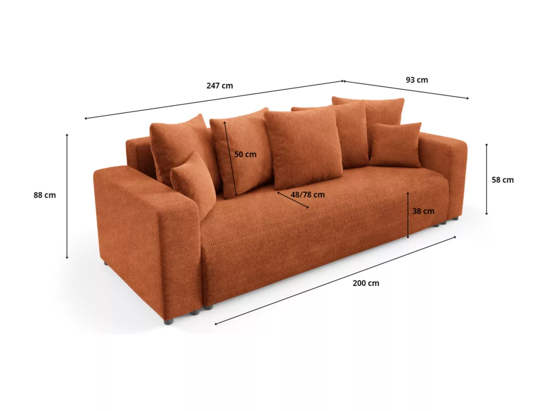 Canapé convertible mit Bettkasten EVORA Beige
