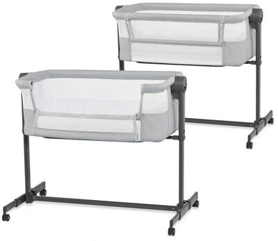 Kinderkraft Neste Up 2 Bedside Crib, Light Grey