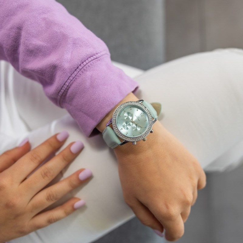Coffret montre Femme GIORGIO bracelet Cuir Vert