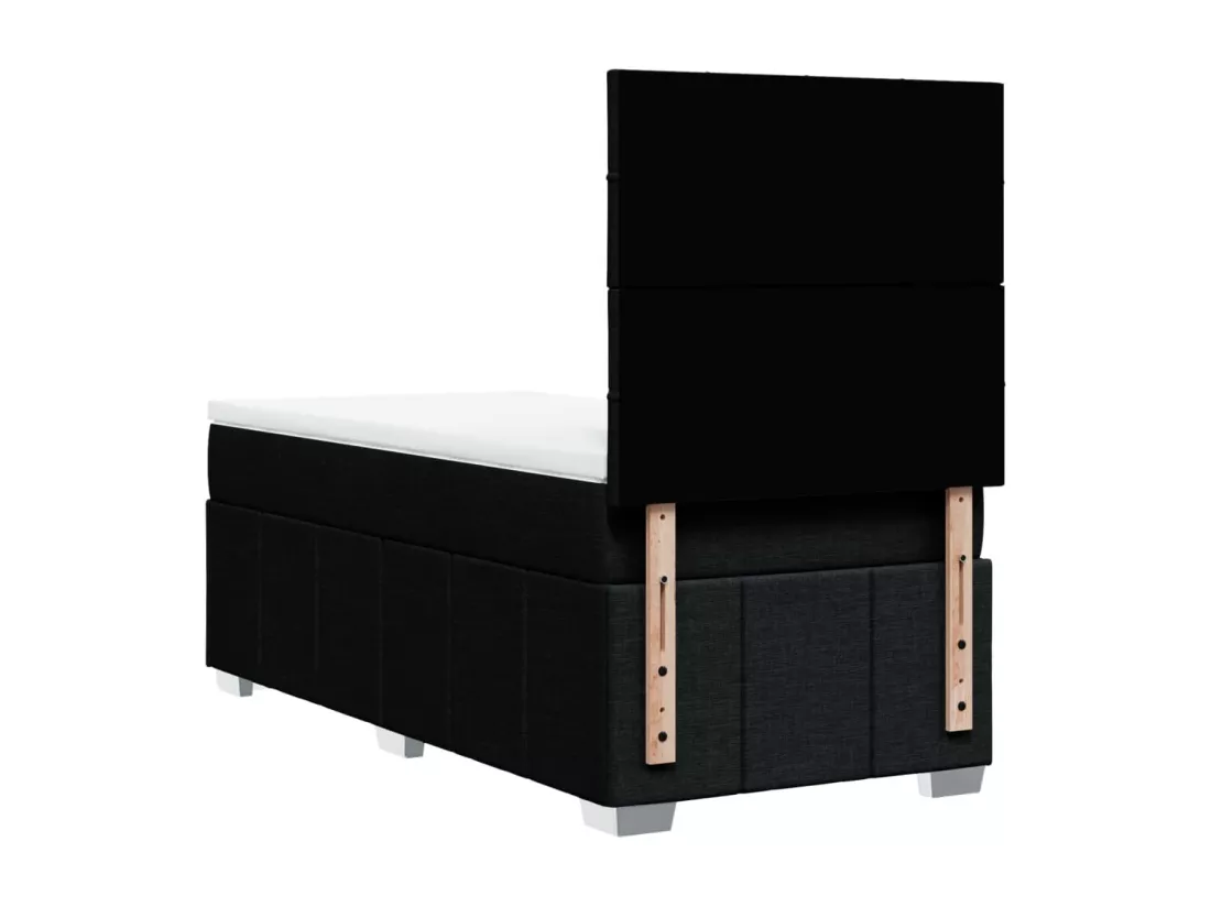Sommier à lattes de lit avec matelas Noir 90x190 cm Tissu
