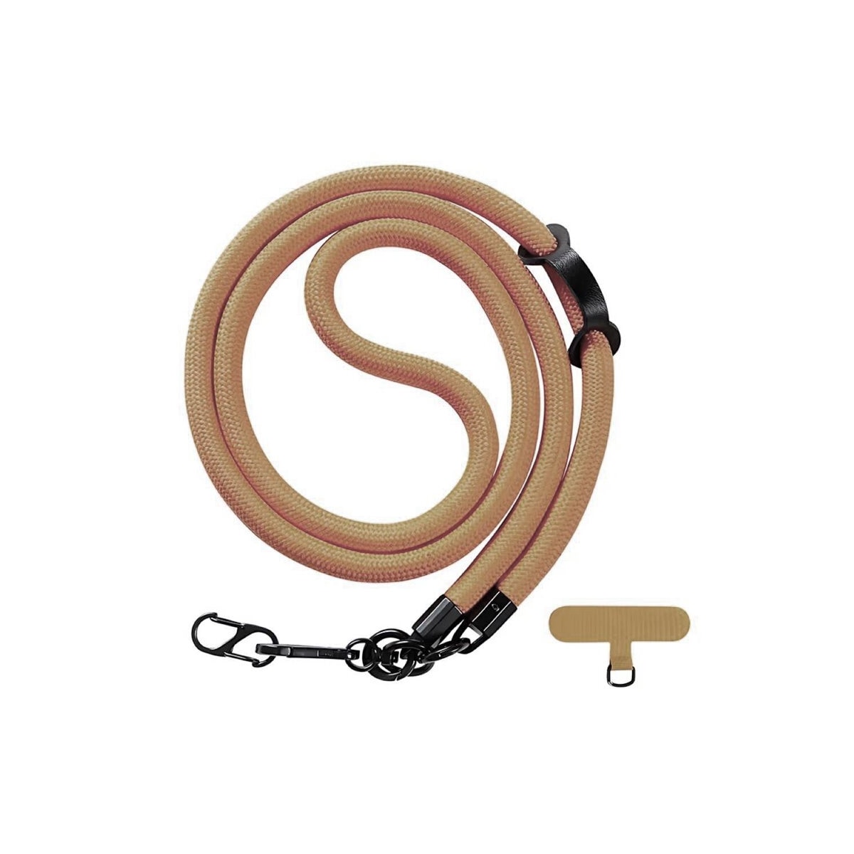 Mobilhalsbånd 10mm med festebrikke - Khaki