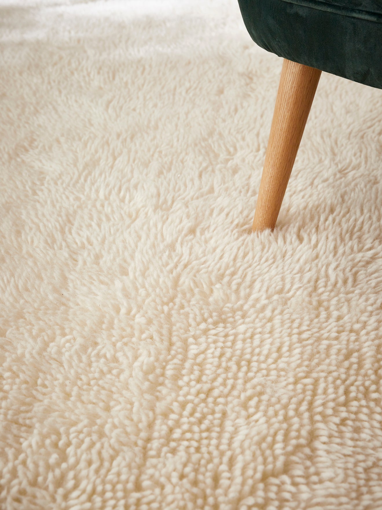 Tapis poils longs pure laine
