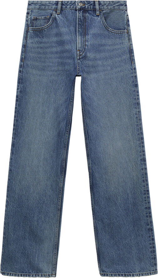 MANGO Miami medium-rise straight-fit jean Open blue