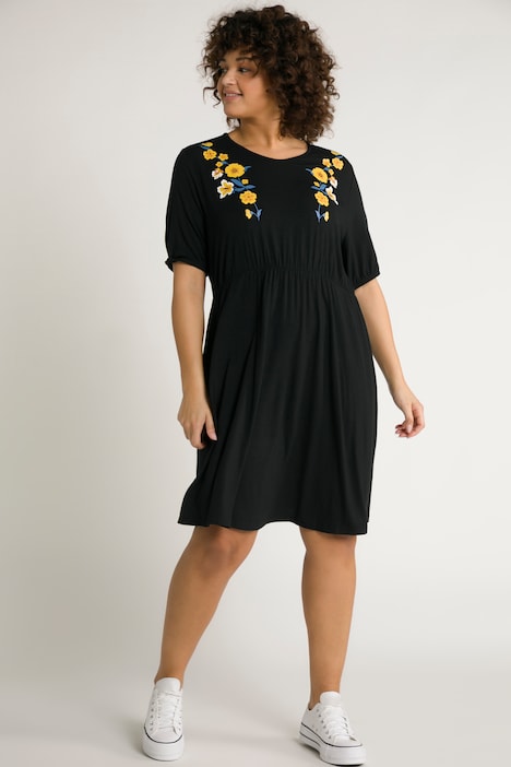 Bellieva-Kleid, Jersey, V-Ausschnitt, Halbarm, Quernaht