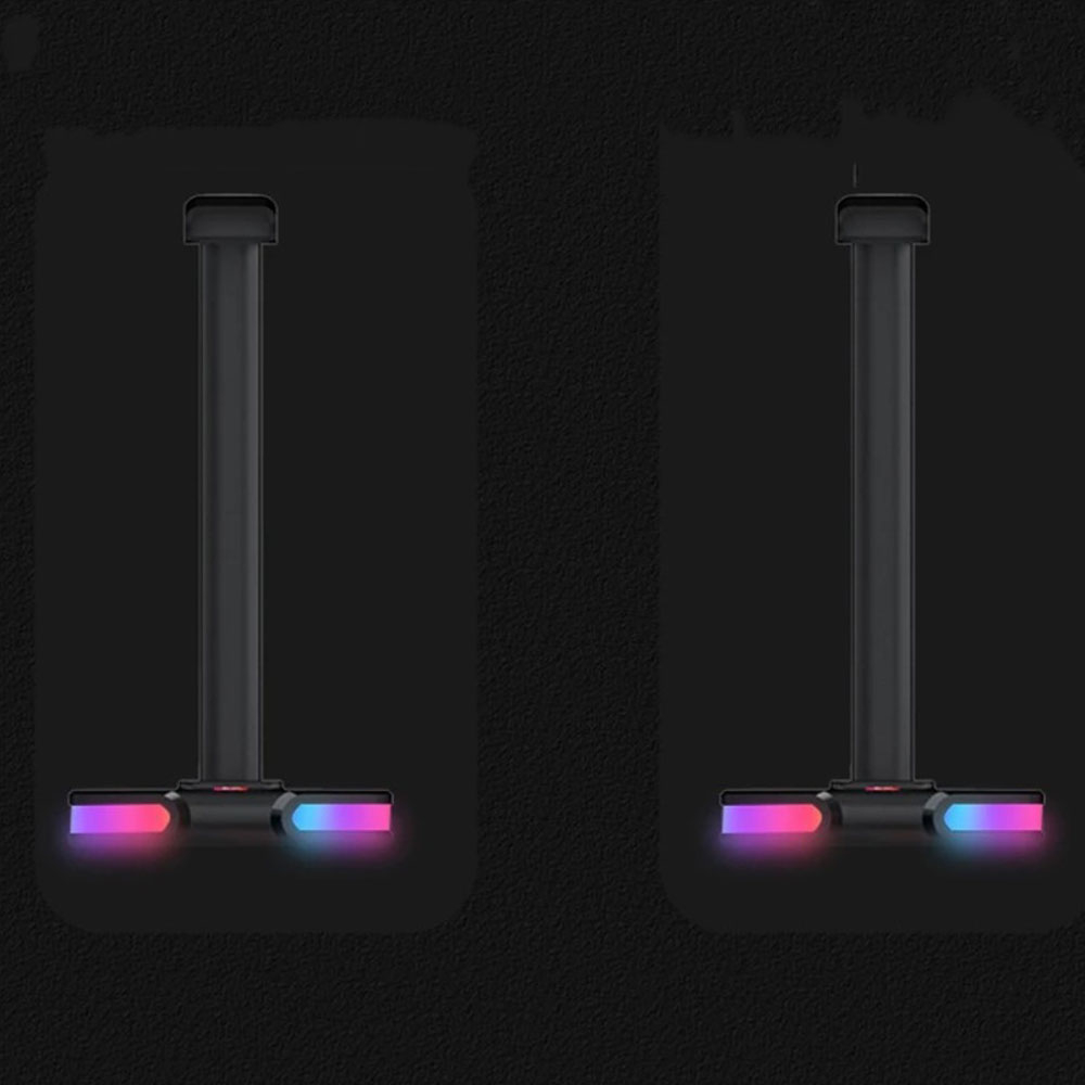 Gaming Kopfhörer Halterung Ständer für Over-Ear Headset und Handy   RGB Beleuchtung - Schwarz