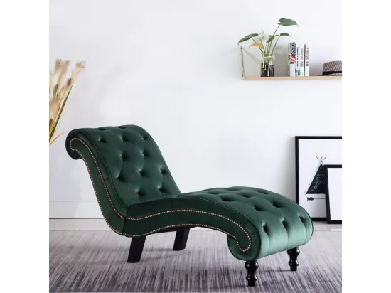 Prolenta Premium - Chaise longue Velours Vert