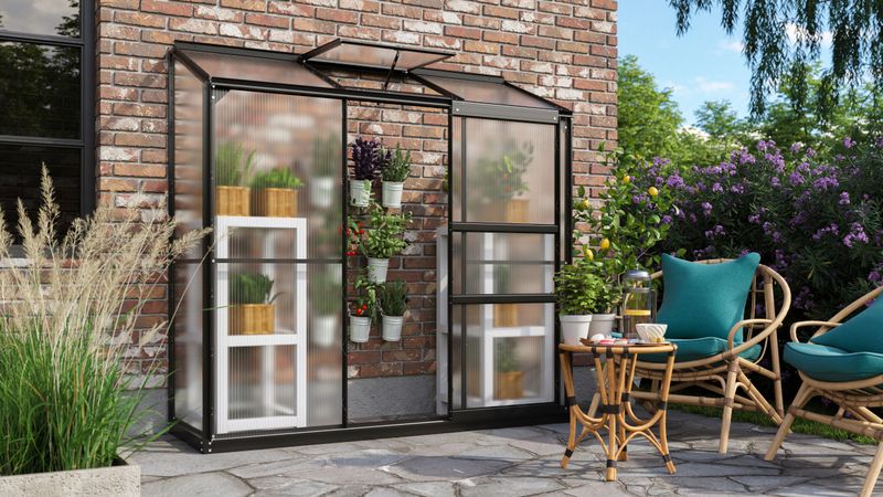 Vitavia - Tuinkas Ida 1300 - Polycarbonaat - Zwart - 193x69x182cm