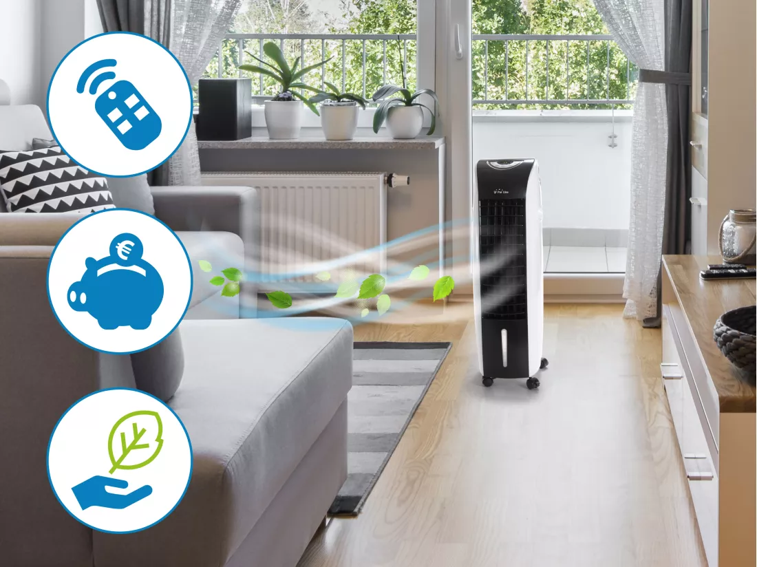 Rafraichisseur d'air par évaporation électronique à débit élevé