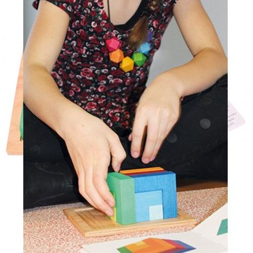 Grimm's houten blokkenpuzzel vierhoek - 12 st