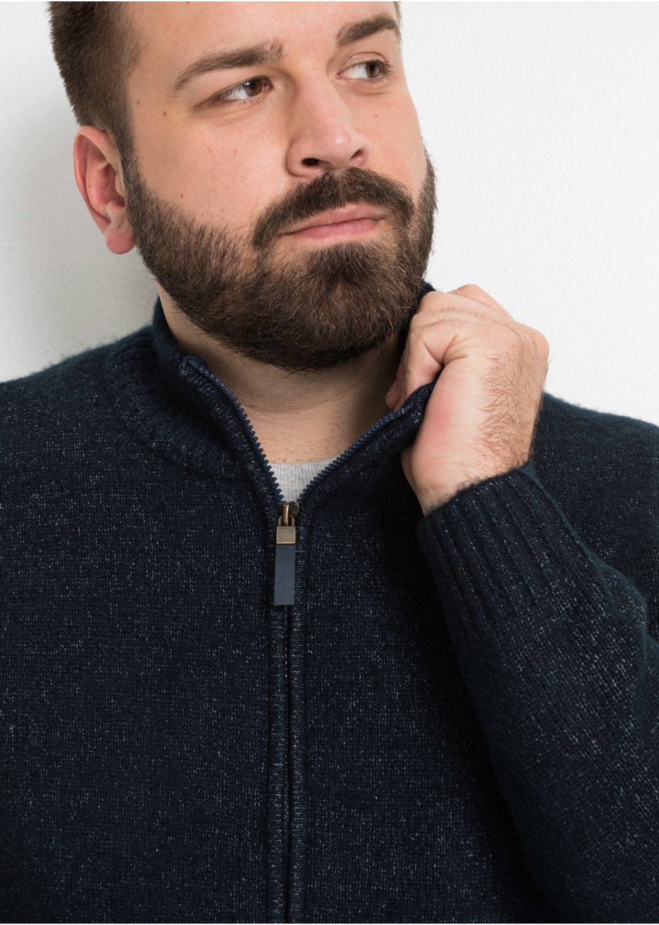 Veste en maille à col montant
