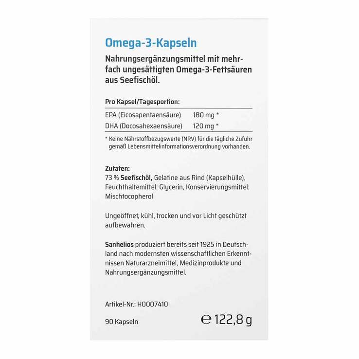 Sanhelios Omega-3 Kapseln 1000, 90 St