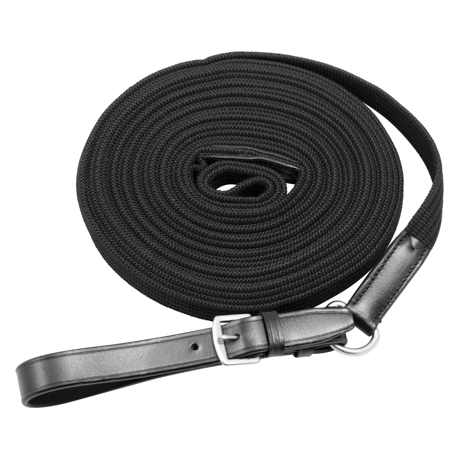 Loesdau Longe mit Lederschlaufe, 8 m  - schwarz - 8 m