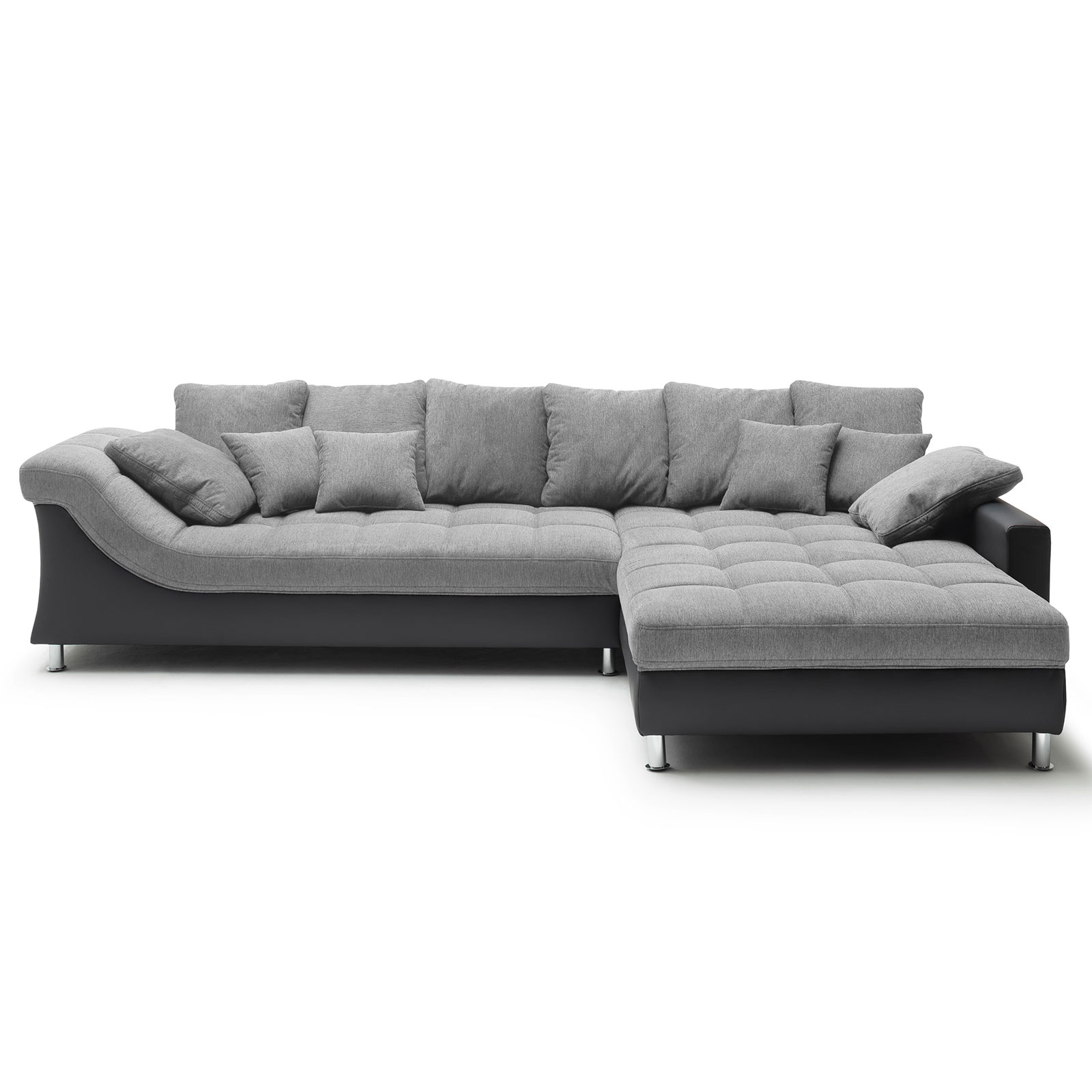 Ecksofa - grau-anthrazit - beidseitig montierbar